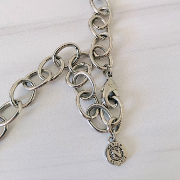 Vintage Napier Silver and Purple Chain Necklace- Long - Picture 3 of 3